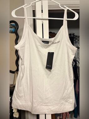 Retro/Y2K Reebok White V-Neck Tank Top (XL) NEW WITH TAGS